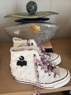 Isabel MarantConverse High Top Sneakers - Cream with Purple Accents
